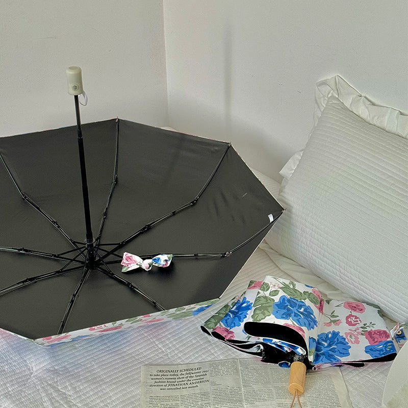 Damen Faltregenschirm mit hochwertigem Blumendesign Brehn