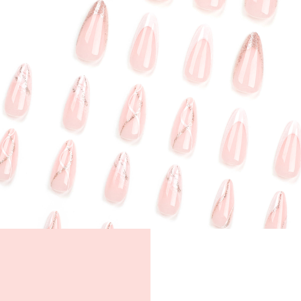 Kunstvolle Stiletto-Nägel mit elegantem Marmor- und Glitzer-Design Brehn