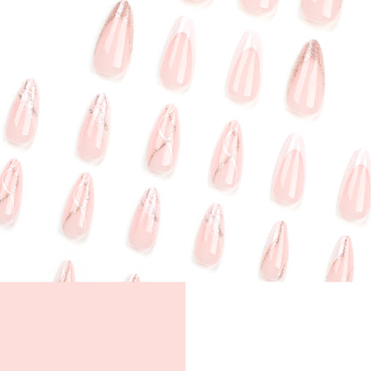 Kunstvolle Stiletto-Nägel mit elegantem Marmor- und Glitzer-Design Brehn