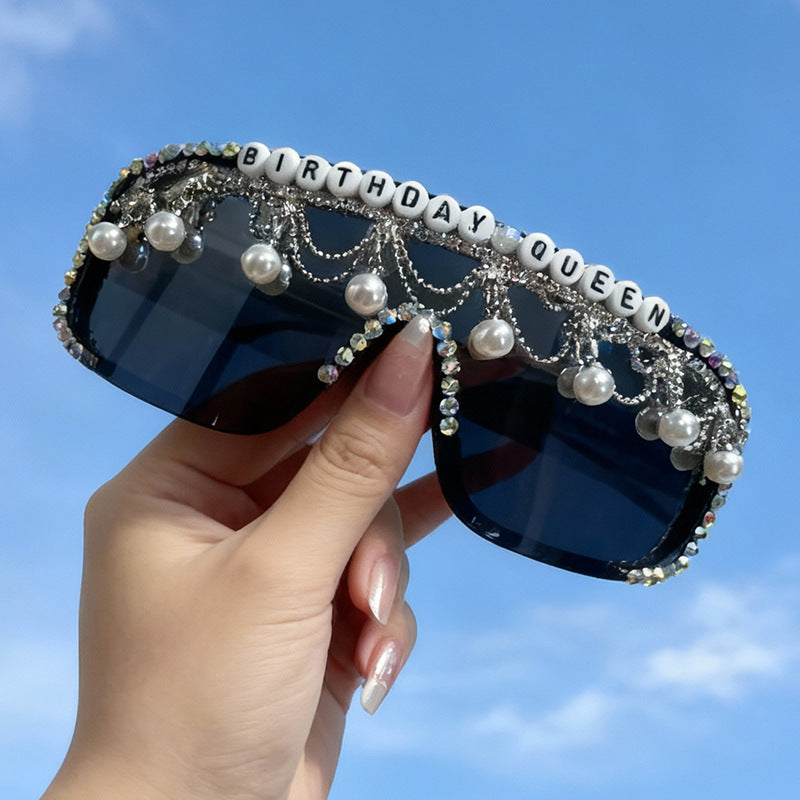 Dekorative Perlen- und Strass-Sonnenbrille Brehn