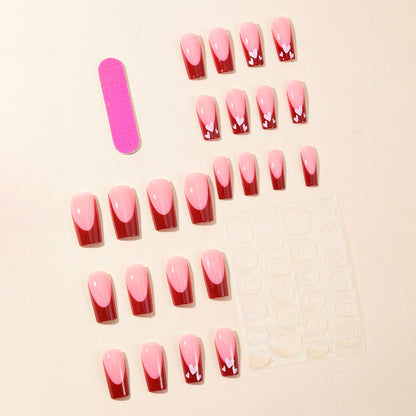 Herz-Muster Acryl Nagelkunst Extensions Brehn