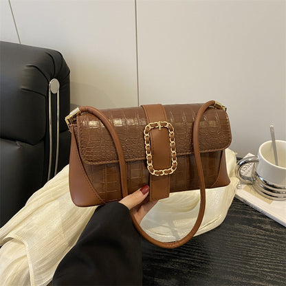Krokodilmusterte Kettenriemen-Handtasche Brehn