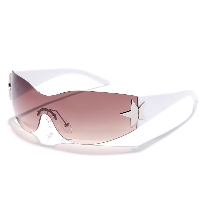 Damen futuristische Design-Sonnenbrille mit einzigartigen Akzenten Brehn