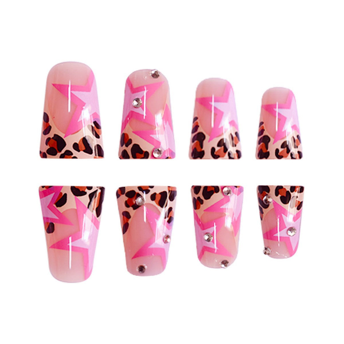 Künstlerisches mit Sternen verziertes Press-On Nail Set Brehn