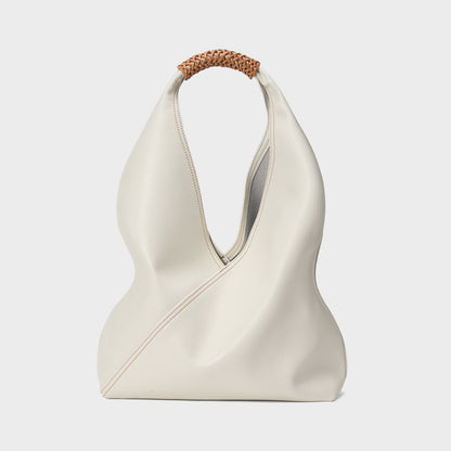 Skulpturaler Schluff-Leder-Hobo-Tote mit geflochtenem oberen Griff