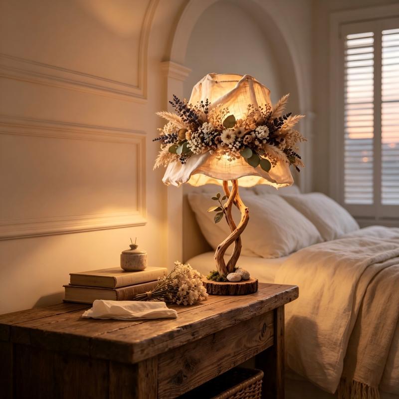 Dekorative Tischlampe mit floralen Elementen Brehn