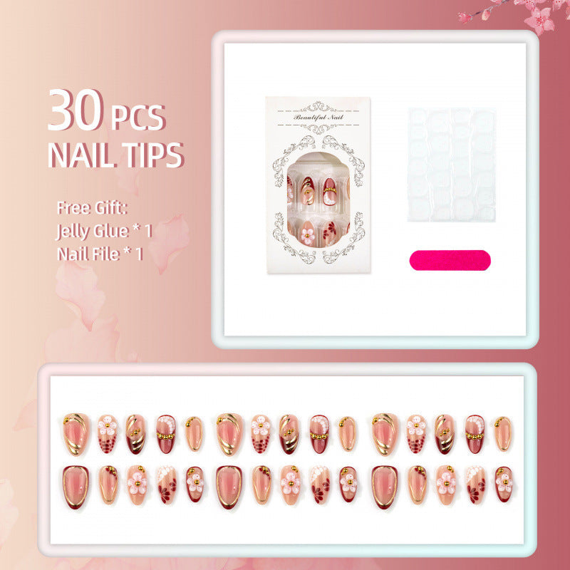 Künstlerisches Blumendesign Press-On Nagelset
