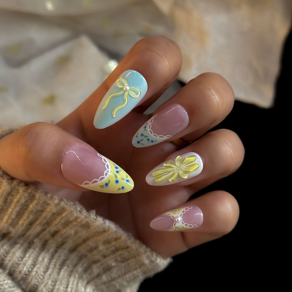 Künstlerisches dekoratives Press-on-Nagelset Brehn