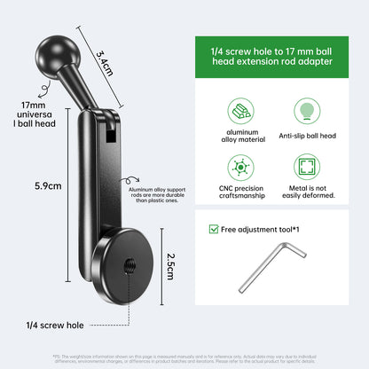 Unisex Adapter für 17 mm Kugelkopf Brehn