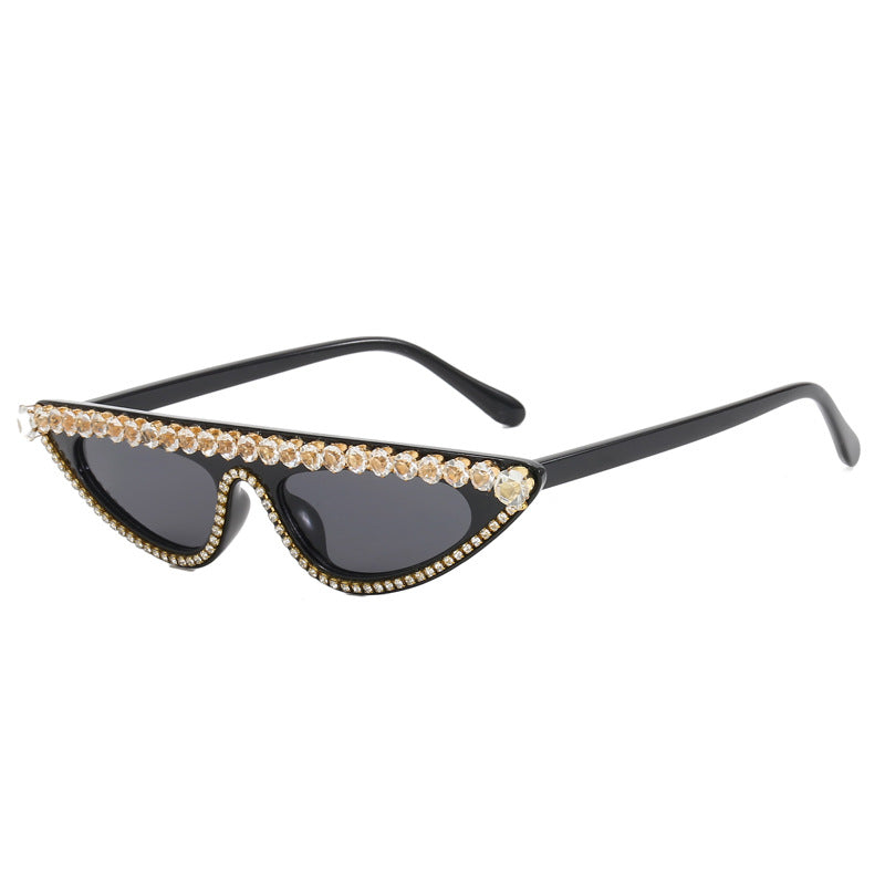 Damen Designer-Sonnenbrille im stilvollen Cat-Eye-Design mit glitzerndem Rahmen Brehn