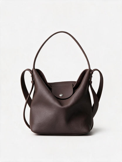 Gepunktetes Leder Schlampige Hobo Bucket Bag mit verstellbarem Riemen