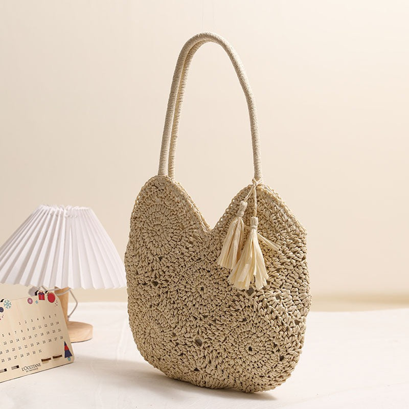 Handgefertigte Basttasche mit Strukturiertem Design Brehn