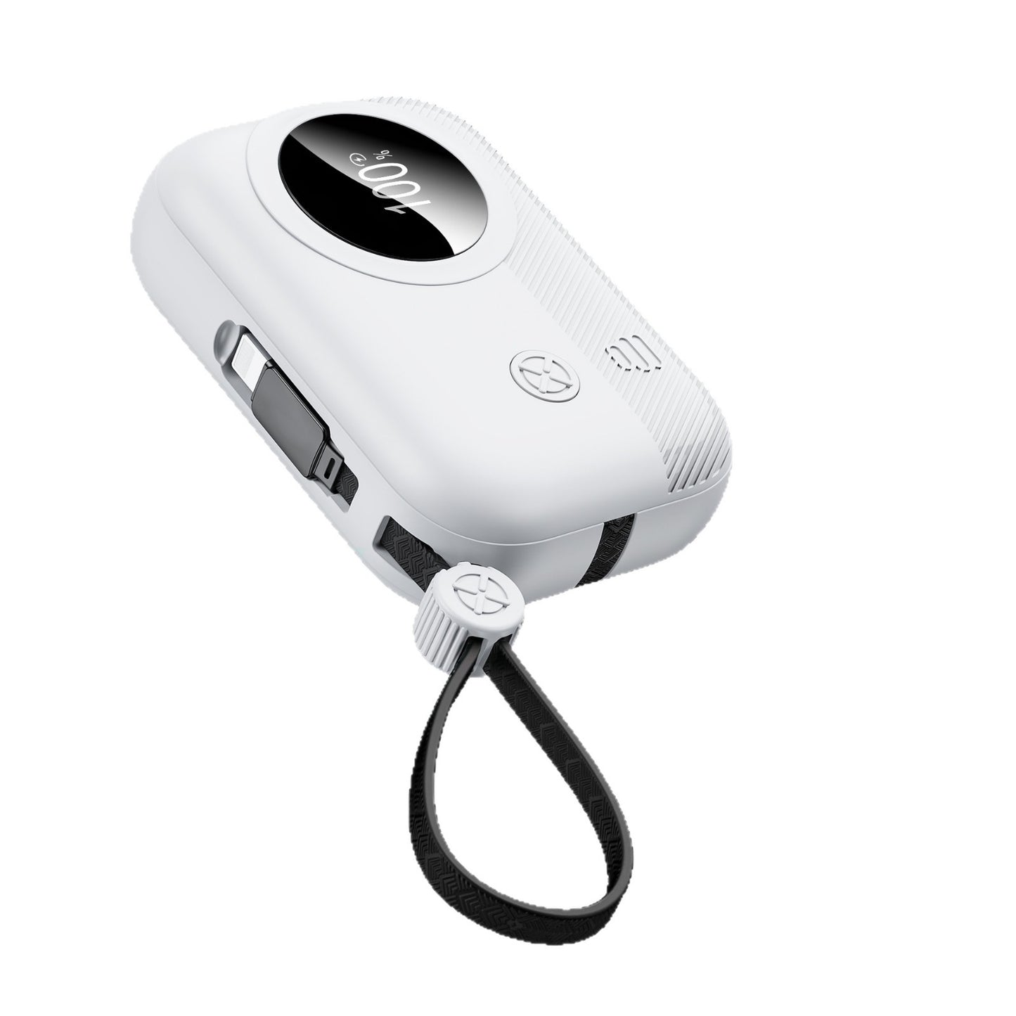 Kompakte Powerbank mit Integriertem Ladestecker und Digitaler Feuchtigkeitsanzeige Brehn