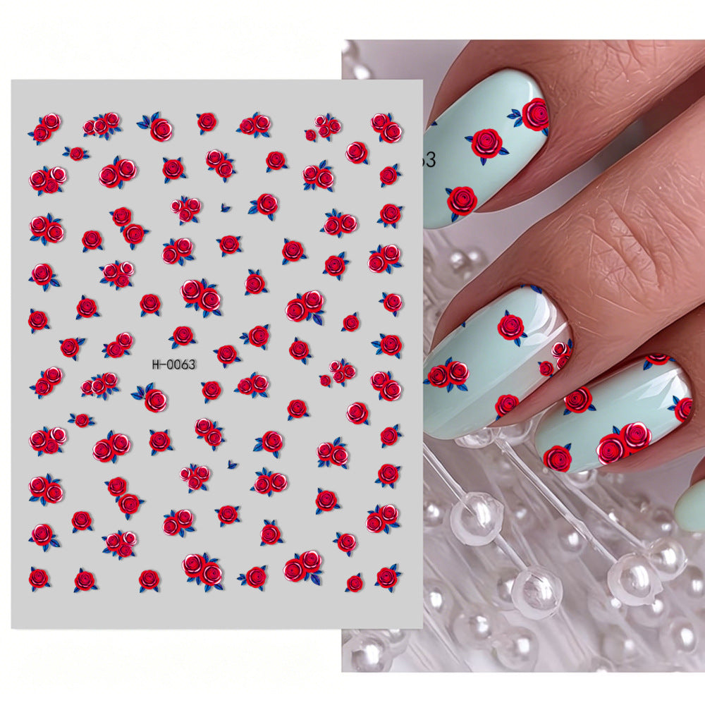 Florales Design Nagelkunst Aufkleber Set