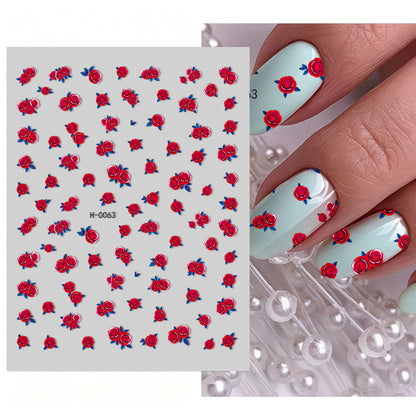 Florales Design Nagelkunst Aufkleber Set