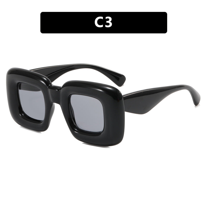 Damen rechteckige Sonnenbrille mit breitem Rahmen und schützendem UV-Filter Brehn