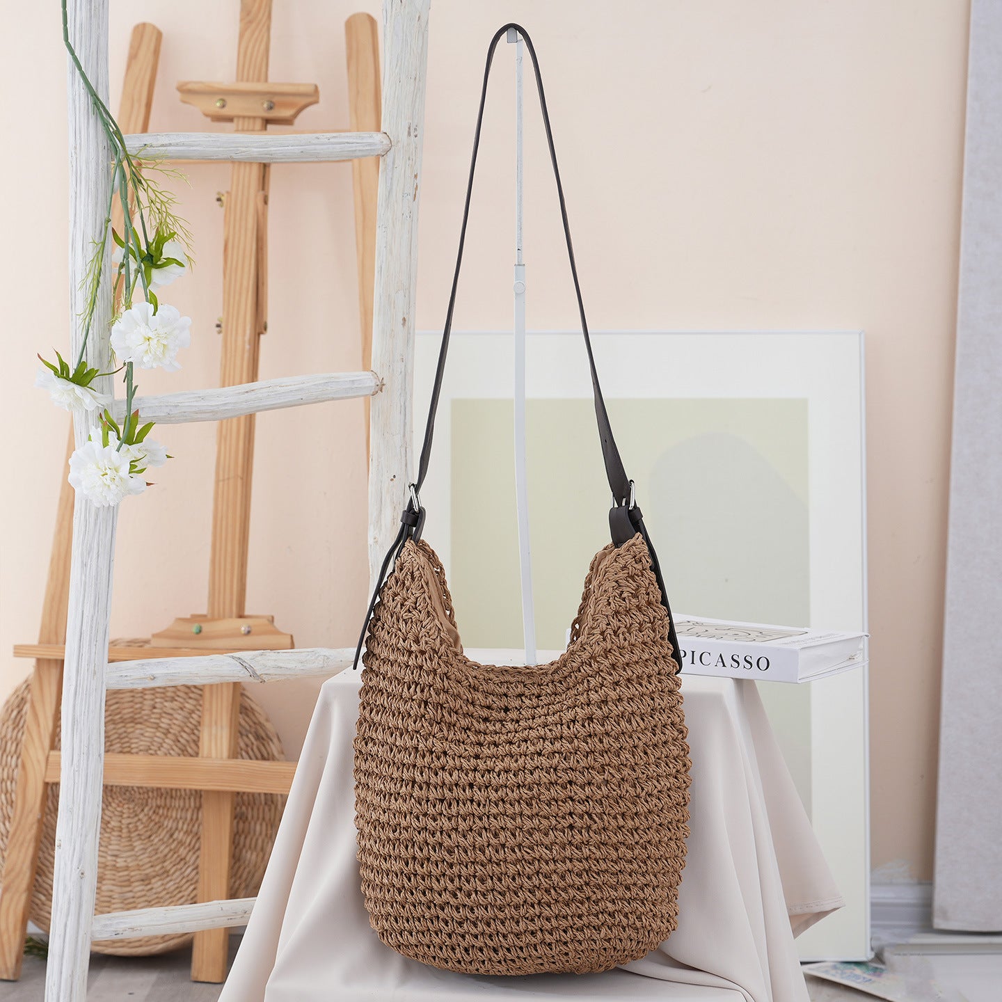 Handgefertigte Strohtasche Brehn