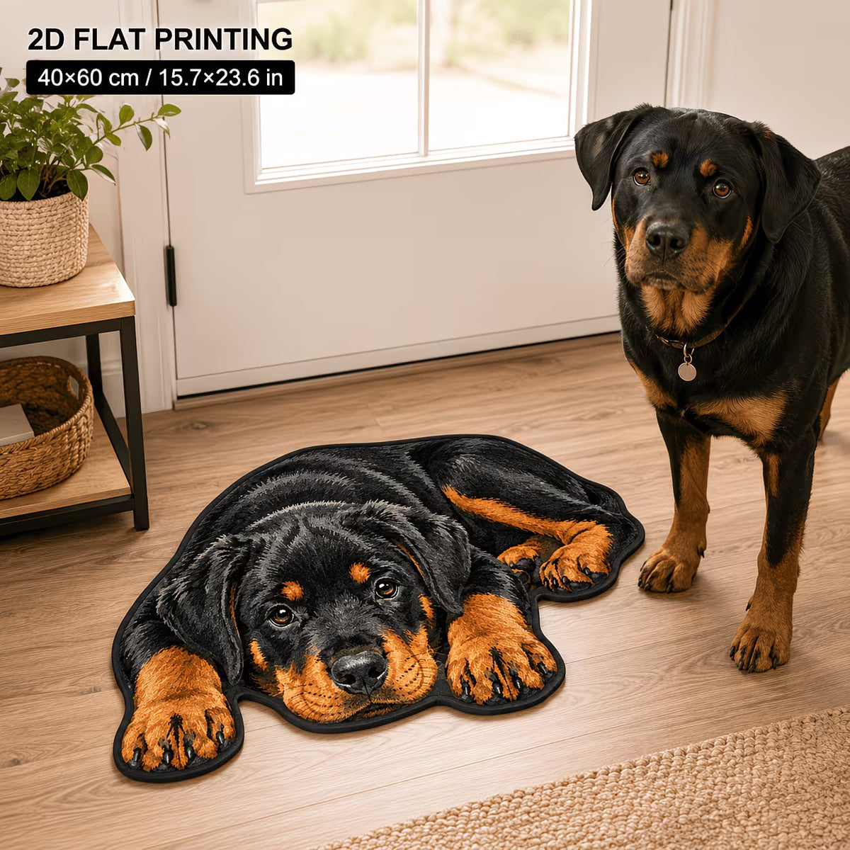 Rottweiler-förmige Plüsch-Teppichmatte
