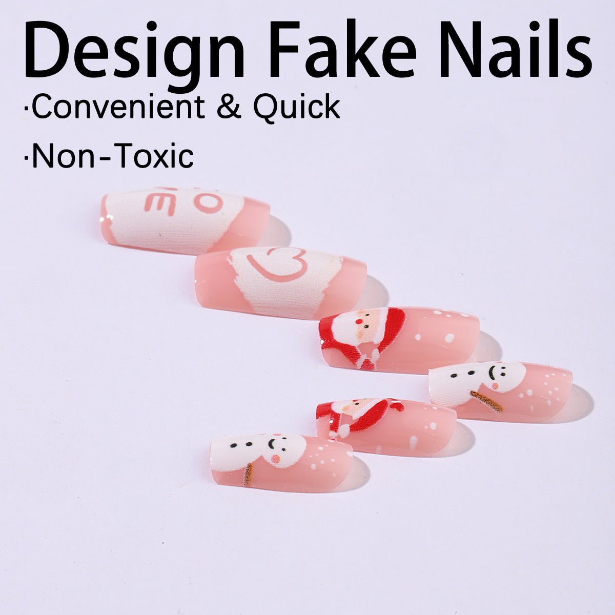 Festliches Kunstnagelset mit Weihnachtsdesign Brehn