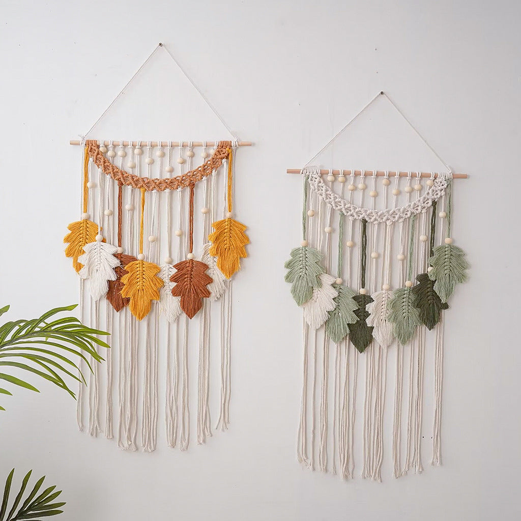 Bohemian Makramé Blatt Wanddekoration Brehn