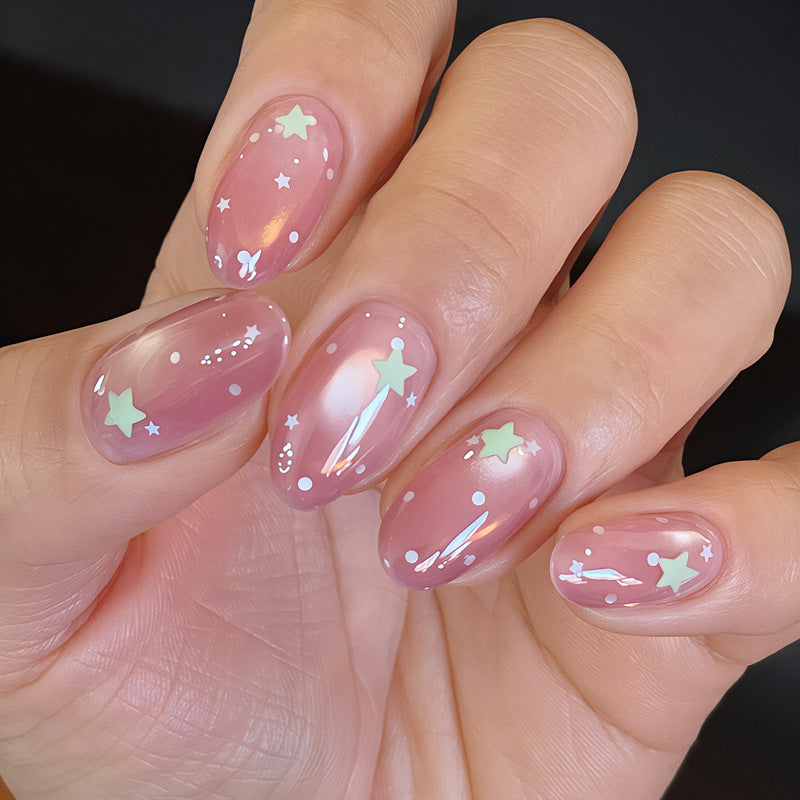 Dekorativer Stern-Design Press-On Nagelset Brehn