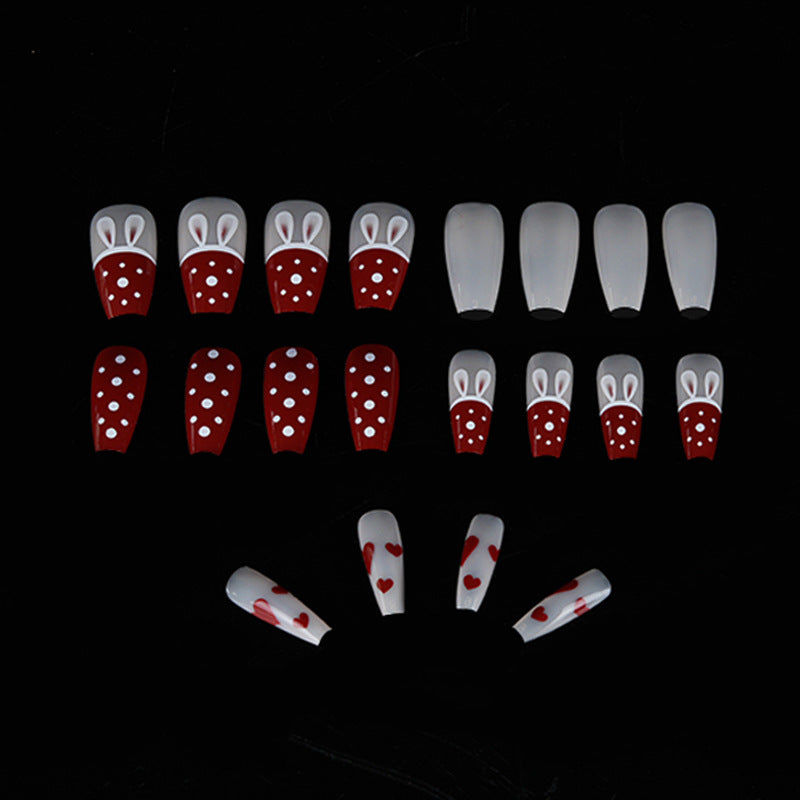 Verspielte Hasen-Themen Press-On Nagelkunst Brehn