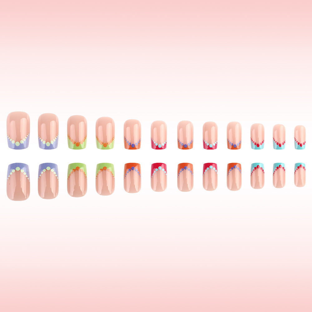 Bunt Punkt Design Nagelkunst Brehn