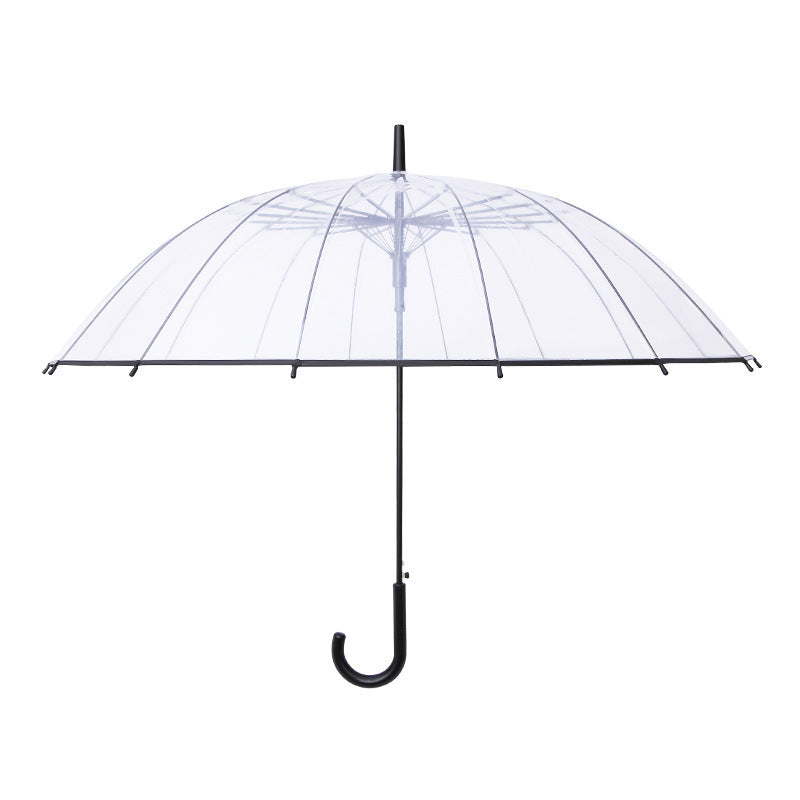 Damen Transparentes Design Faltregenschirm Brehn