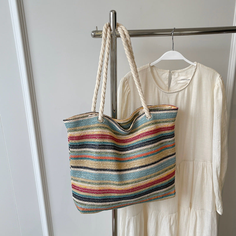 Geräumige gestreifte Strandtasche Brehn