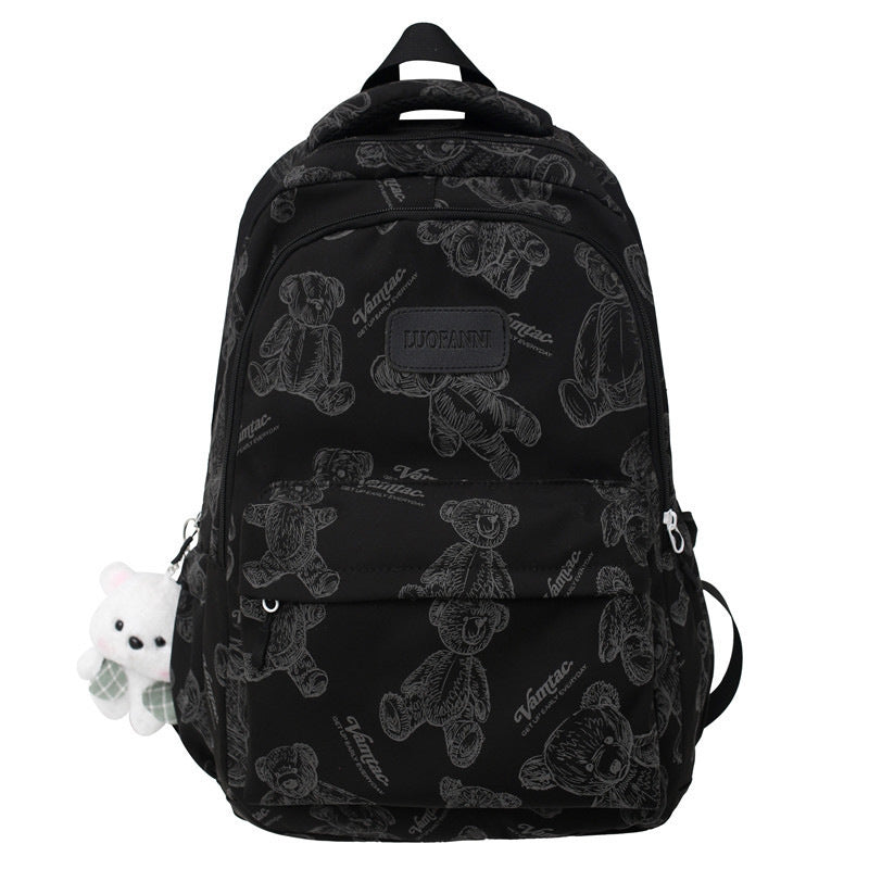 Rucksack Aus Strapazierfähigem Nylon Mit Süßem Bärenmuster Brehn