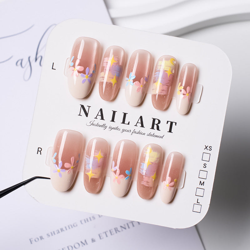 Florales Dekoratives Press-On-Nagel-Set Brehn