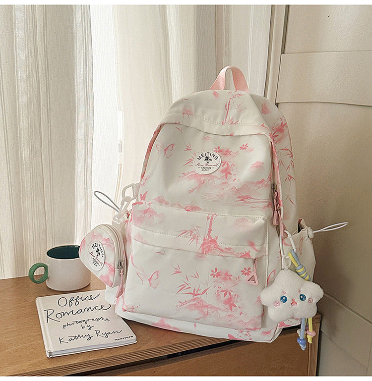 Künstlerischer Blumenmuster-Schulrucksack