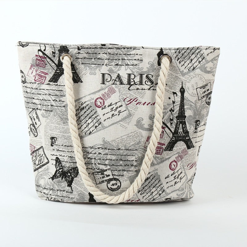 Strandtasche Im Maritimen Design mit Robusten Seilgriffen Brehn