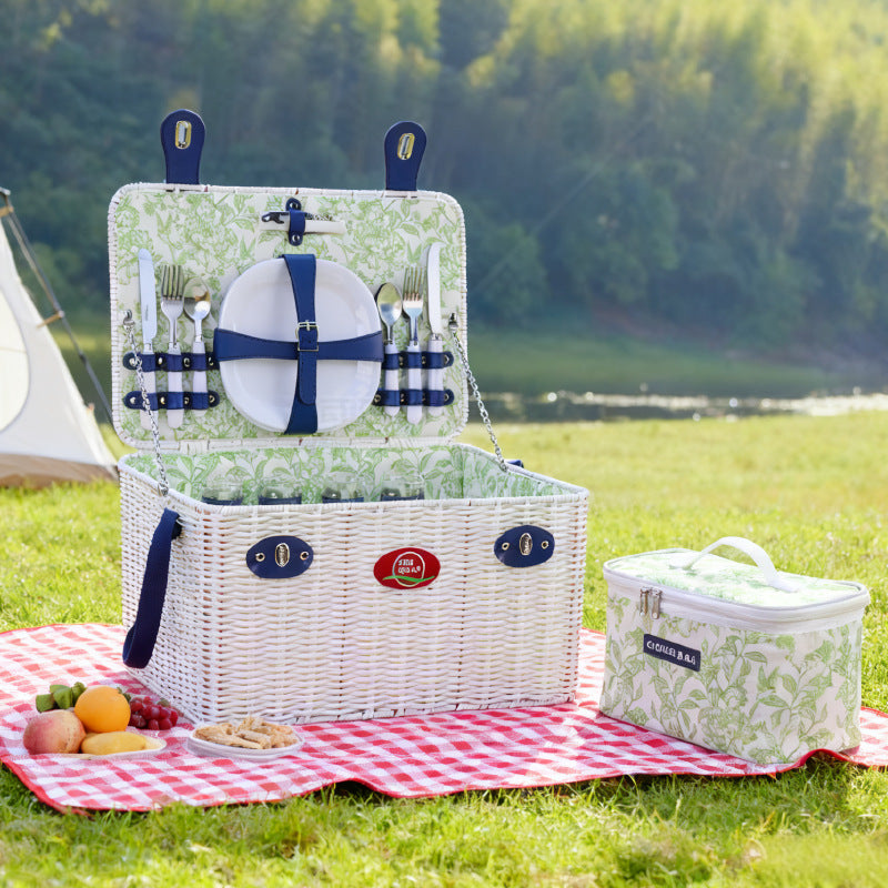 Damen Picknickkorb mit integriertem Geschirrset Brehn
