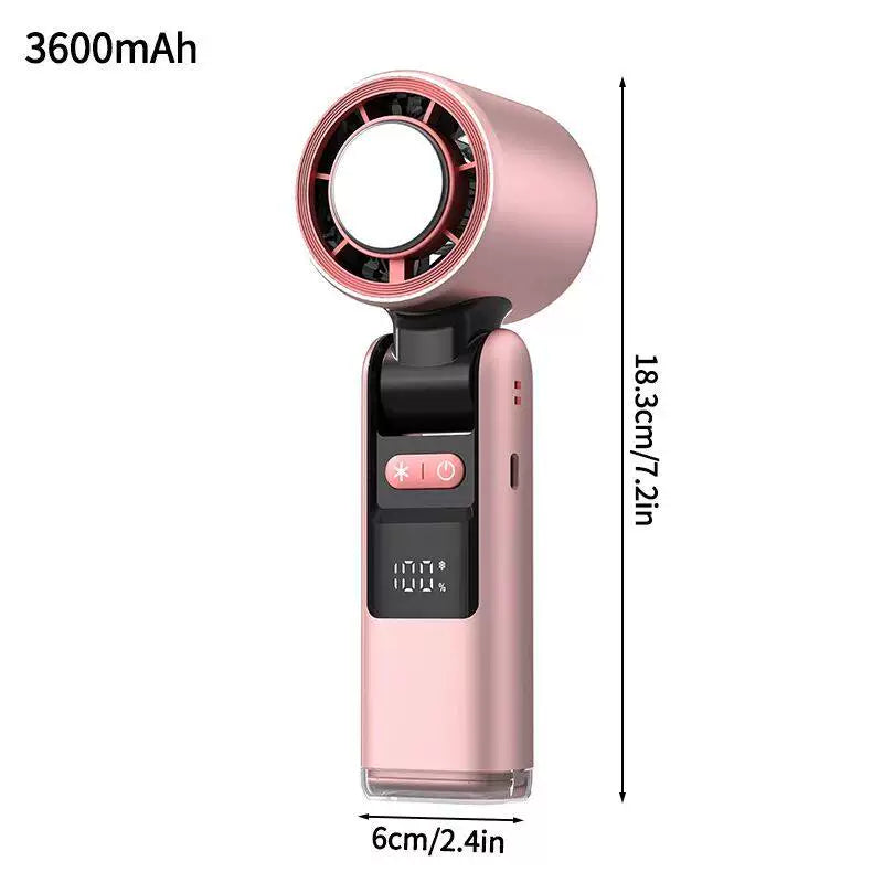 Unisex Einheitsgröße wiederaufladbarer tragbarer bladeless-Stil Mini-Lüfter mit faltbarem Kopf LED-Statusanzeige und Hochkapazitätsbatterie Brehn