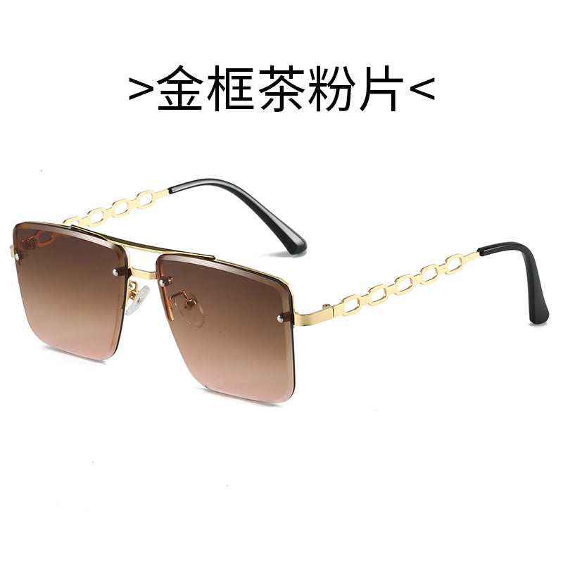 Damen Quadratische Sonnenbrille mit eleganter Kettenstruktur Brehn