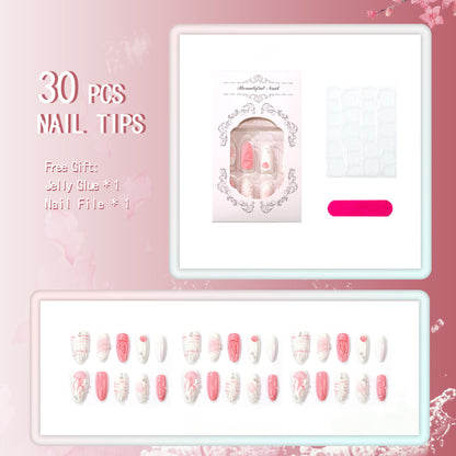 Marine-inspirierte dekorative Press-On-Nagelkunst-Set