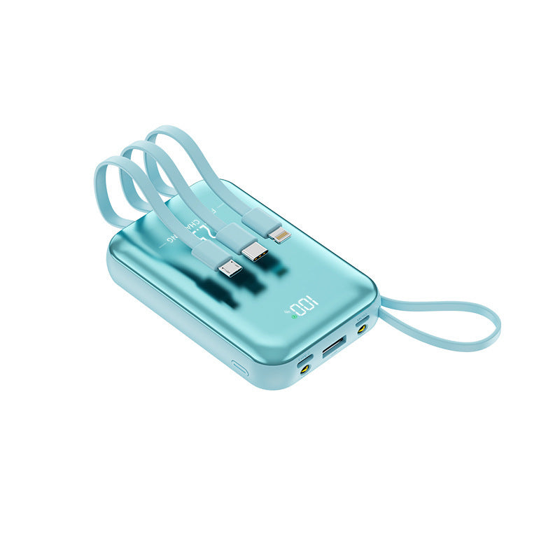 Tragbare Powerbank mit Integrierten Ladekabeln und Schnellladefunktion Brehn