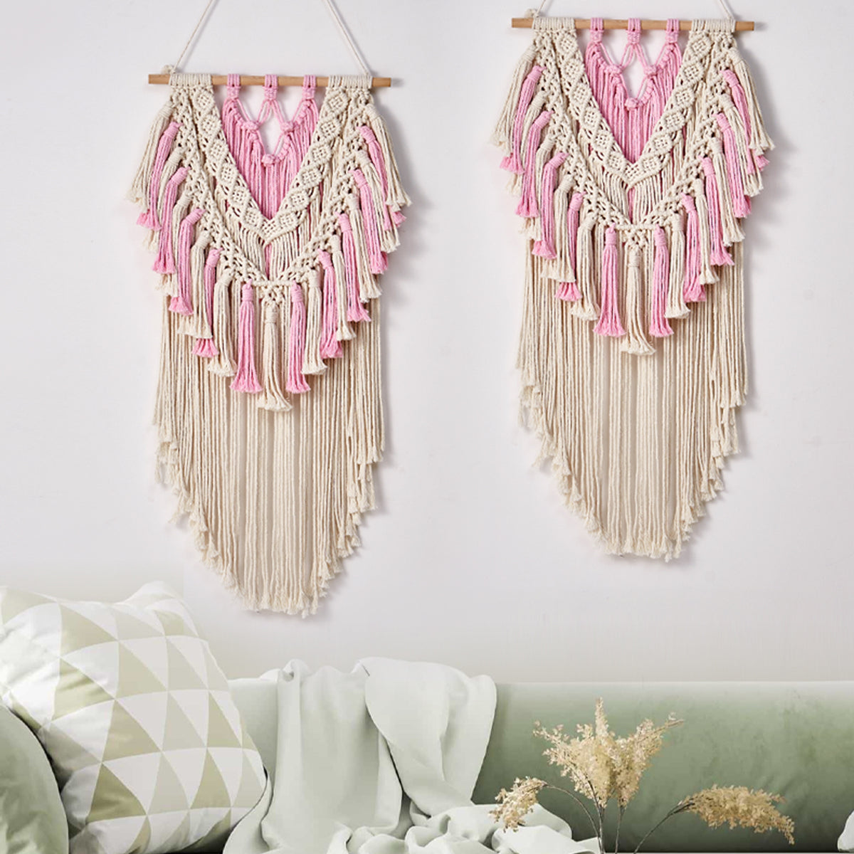 Boho-inspiriertes Makramee-Wandteppich