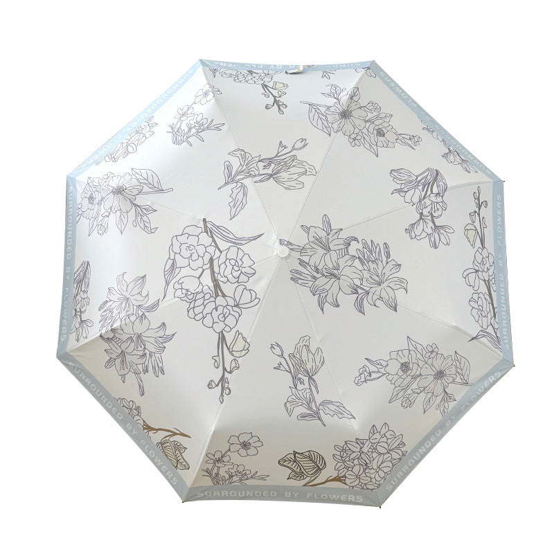 Damen kompakter Regenschirm mit floralem Design Brehn
