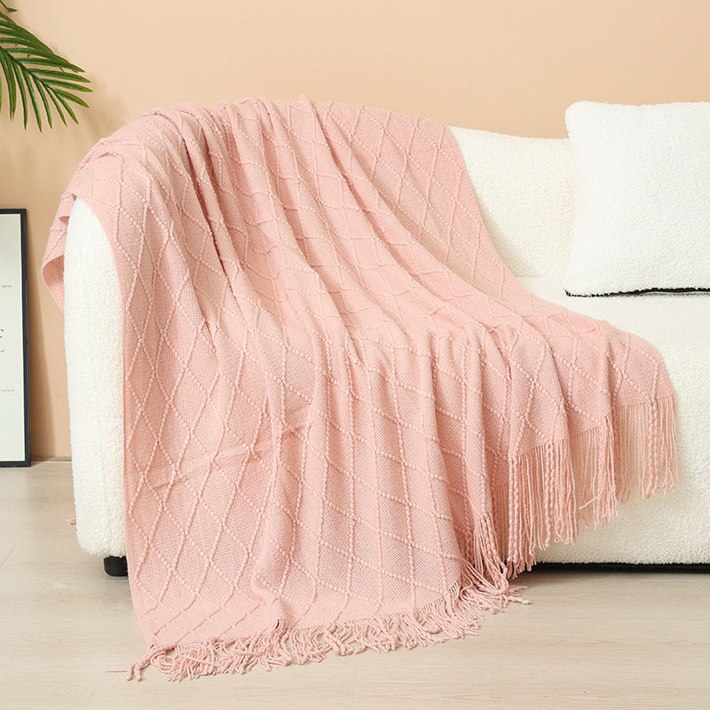 Damen Elegante und stilvolle Wohn- und Kuscheldecke mit Fransen Brehn