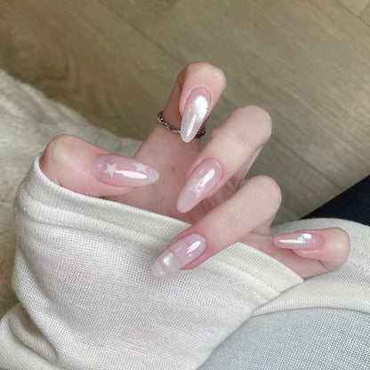 Elegante mandelförmige Press-On-Nagelerweiterungen