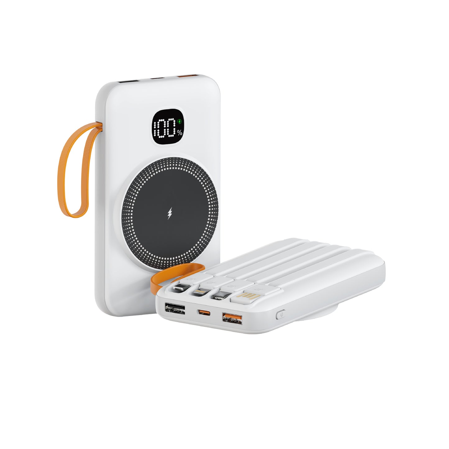 Tragbare Powerbank mit Integrierter Induktiver Schnellladefunktion und Led-Ladestandsanzeige Brehn