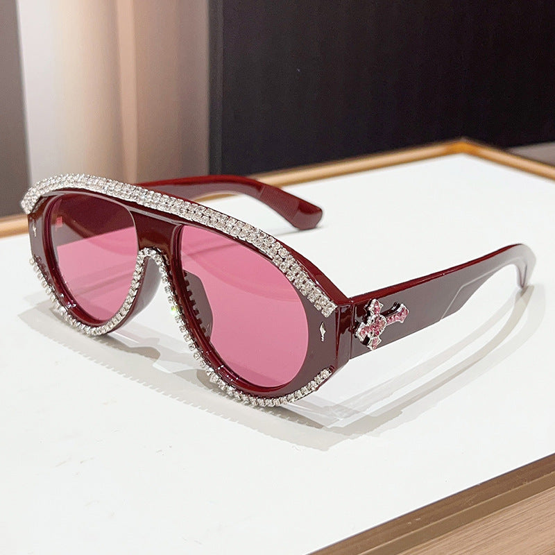 Luxuriöse Übergroße Strasssonnenbrille Brehn