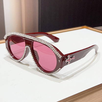 Luxuriöse Übergroße Strasssonnenbrille Brehn