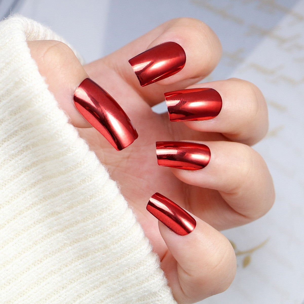 Chrome Finish Press-On Nails Brehn