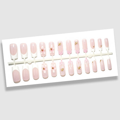 Künstlerisches Press-On-Nagel-Set mit Gel und Nagelfeile