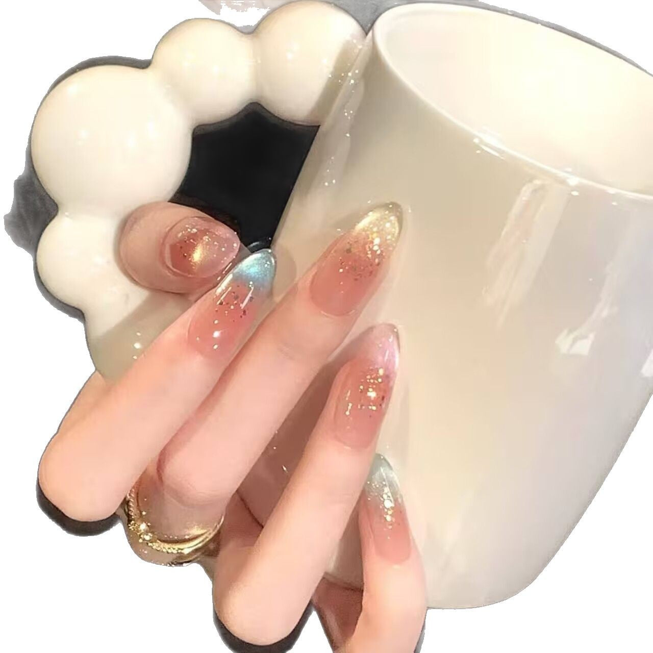 Glitzernde Ombre-Nagelerweiterungen Brehn