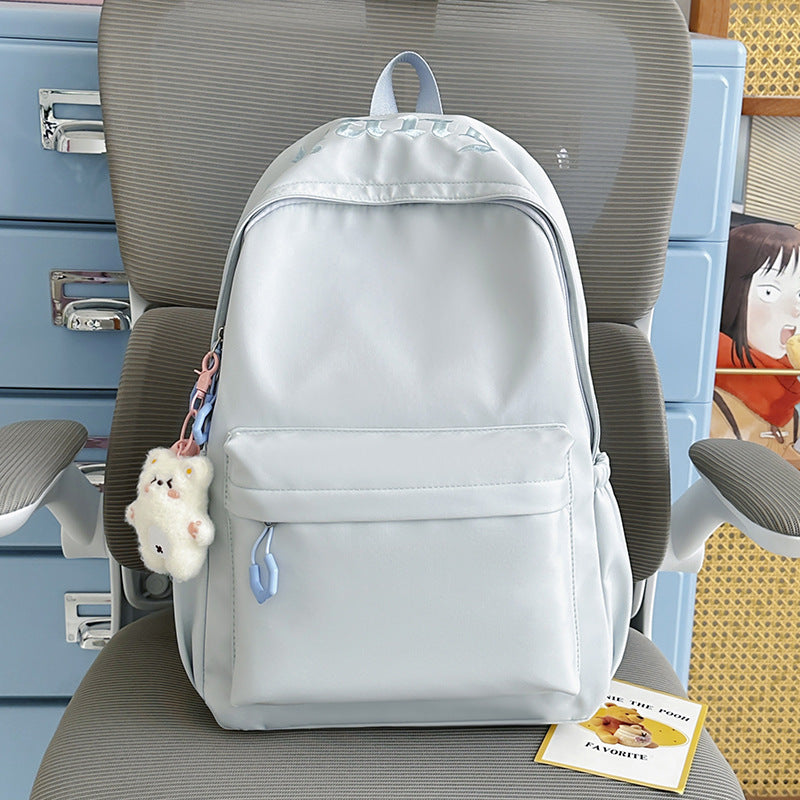 Minimalist Weicher Stoff Schul Rucksack