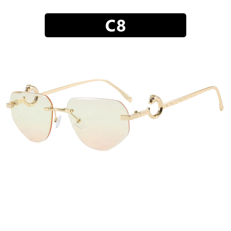 Damen trendige schicke Sonnenbrille im modernen Design mit filigranem Metallrahmen Brehn